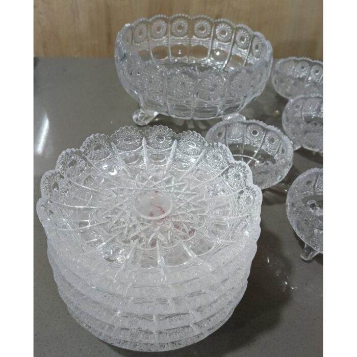 ⁦طقم ضيافة زجاج 13 قطعة ( جاط+ 6 صحون مكسرات+6 صحون ضيافة)⁩ - الصورة ⁦7⁩