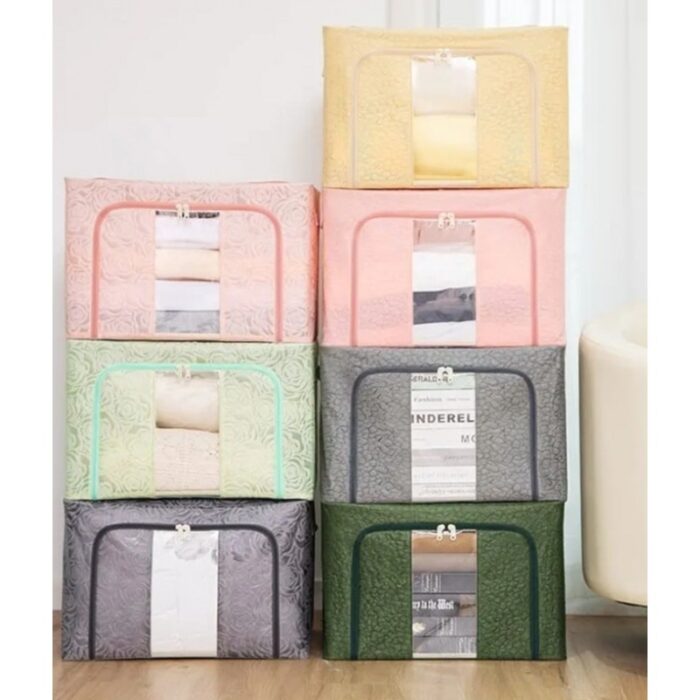 ⁦صندوق تخزين لون رمادي مع فتحة شفاف لرؤية ما بداخله⁩ - الصورة ⁦2⁩