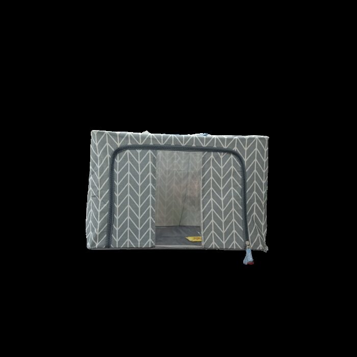 ⁦صندوق تخزين لون رمادي مع فتحة شفاف لرؤية ما بداخله⁩ - الصورة ⁦3⁩