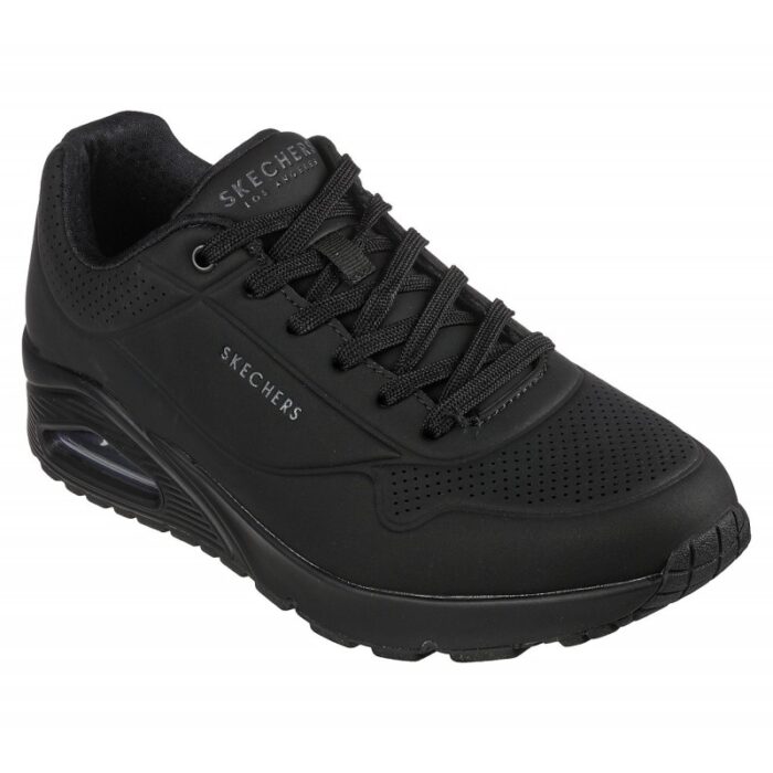 ⁦Skechers Men's Uno - Stand On Air Shoes - حذاء سكيتشرز أونو ستاند اون اير للرجال لون أسود⁩ - الصورة ⁦2⁩