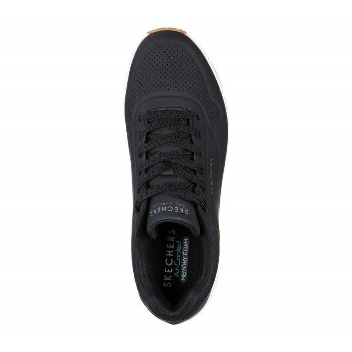 ⁦Skechers Men's Uno - Stand On Air Shoes - حذاء سكيتشرز أونو ستاند اون اير للرجال لون أسود وأبيض⁩ - الصورة ⁦3⁩