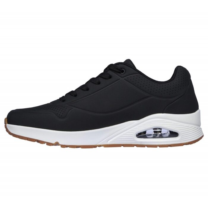 ⁦Skechers Men's Uno - Stand On Air Shoes - حذاء سكيتشرز أونو ستاند اون اير للرجال لون أسود وأبيض⁩ - الصورة ⁦5⁩
