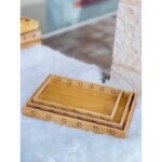 ⁦طقم صواني 3 قطع بامبو - وردة⁩ - الصورة ⁦2⁩