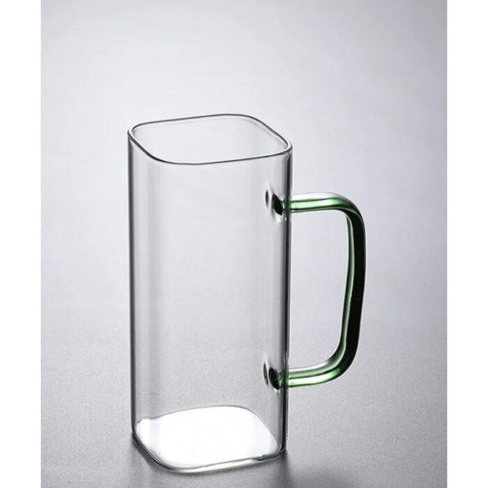 ⁦كاسة زجاج بتصميم مربع سعة 350 مل⁩ - الصورة ⁦3⁩