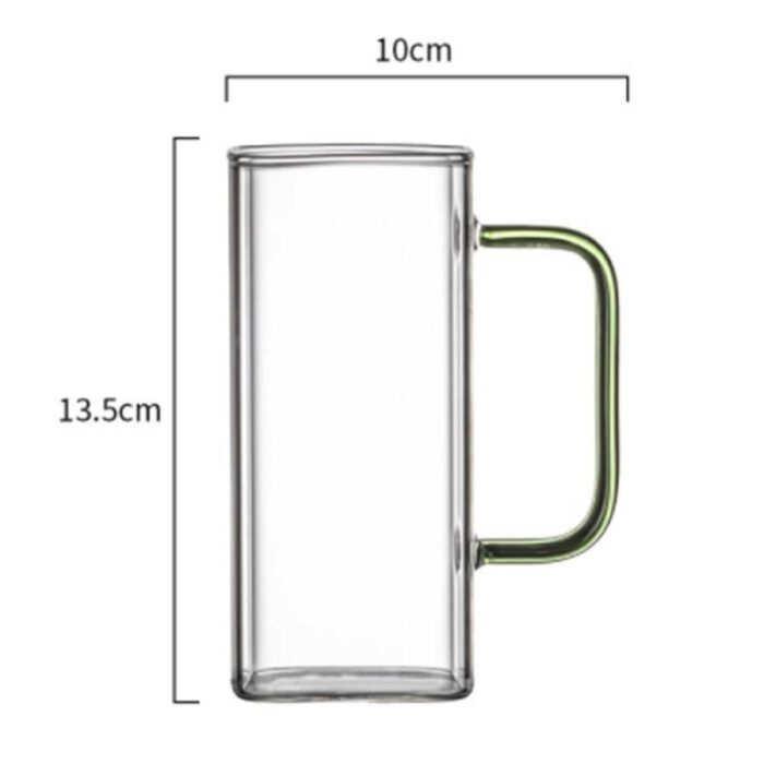 ⁦كاسة زجاج بتصميم مربع سعة 350 مل⁩ - الصورة ⁦7⁩