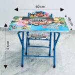 ⁦طاولة مع كرسي للأطفال لون أزرق بتصميم سيارة⁩ - الصورة ⁦5⁩