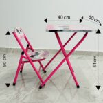 ⁦طاولة مع كرسي للأطفال لون زهري بتصميم قطة⁩ - الصورة ⁦7⁩