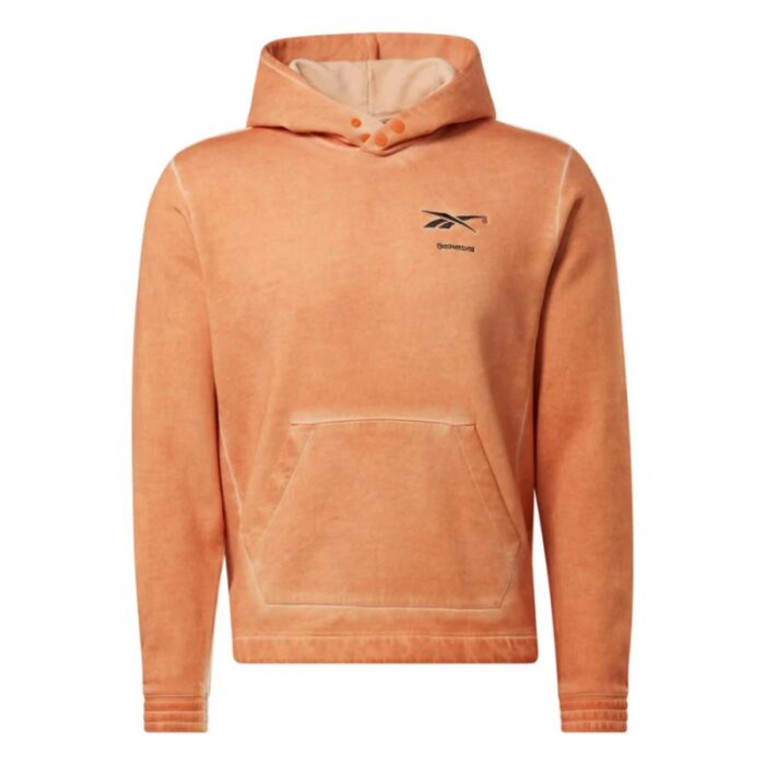 ⁦Reebok Men Basketball Court Top Bi-Dye Fleece Hoodie- هودي ريبوك كورت للرجال لون برتقالي⁩ - الصورة ⁦5⁩