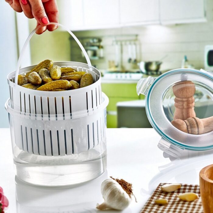 ⁦تبروير مخللات شفاف مع غطاء لون شفاف 2.5 لتر⁩ - الصورة ⁦2⁩