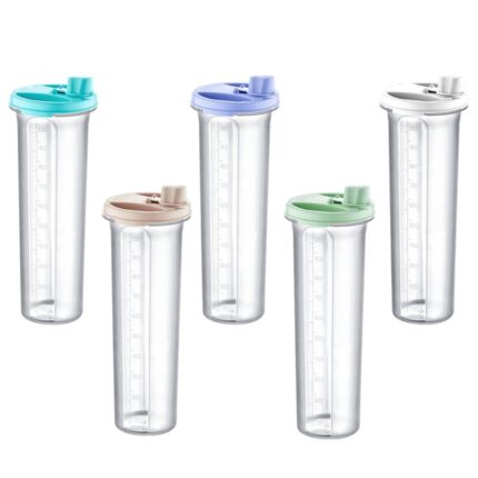 علبة بلاستيك للزيت وخلط البروتين و دريسنج السلطات متعددة الاستخدامات حجم 1 لتر بألوان متعددة