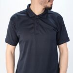 ⁦تيشيرت بتصميم بولو بأكمام قصيرة للرجال لون كحلي⁩ - الصورة ⁦2⁩