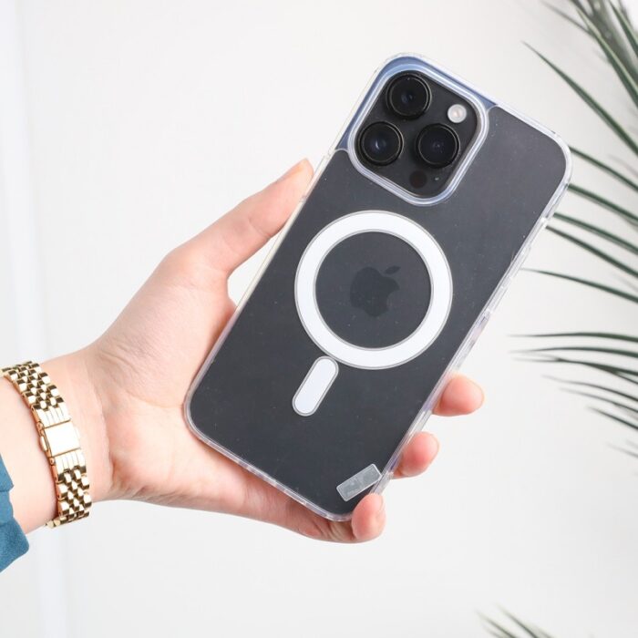 ⁦كفر جوال شفاف لأجهزة ايفون 15 برو ماكس يدعم الشحن اللاسلكي⁩ - الصورة ⁦2⁩