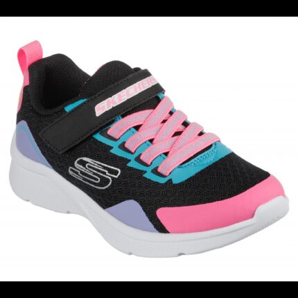 حذاء سكيتشرز ميكرو سبيس برايت ريتروس للأطفال لون أسود وزهري-Skechers Kids' Microspec - Bright Retros Shoes