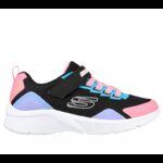 ⁦حذاء سكيتشرز ميكرو سبيس برايت ريتروس للأطفال لون أسود وزهري-Skechers Kids' Microspec - Bright Retros Shoes⁩ - الصورة ⁦2⁩