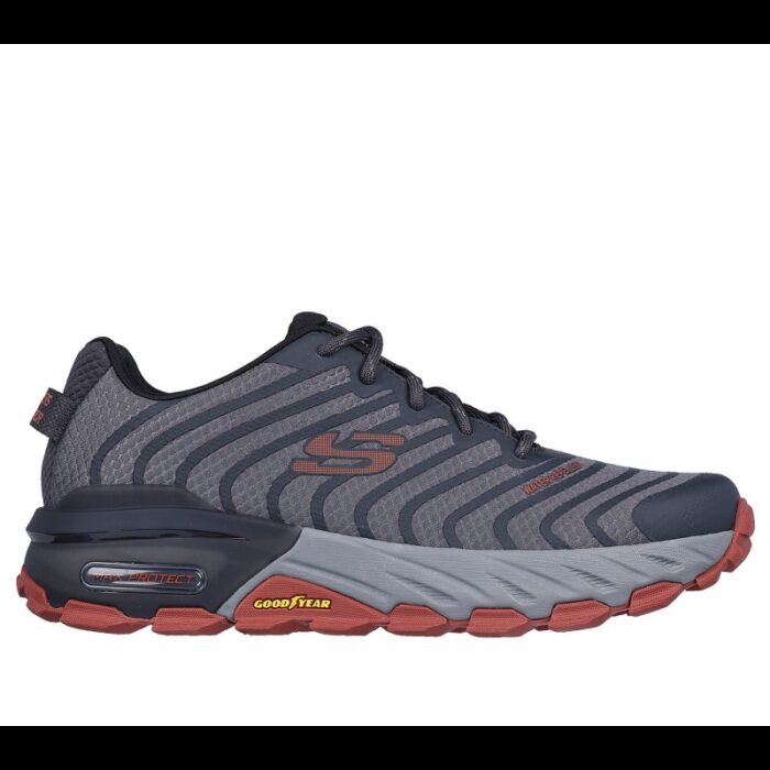⁦Skechers Men's Max Protect - Paragon Shoes - حذاء سكيتشرز ماكس بروتيكت- باراجون للرجال لون أسود ورمادي⁩ - الصورة ⁦2⁩