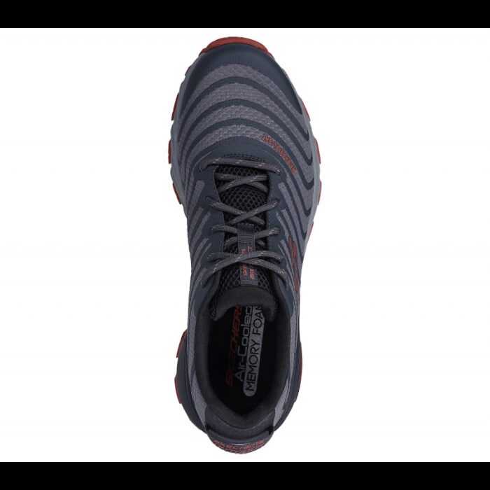 ⁦Skechers Men's Max Protect - Paragon Shoes - حذاء سكيتشرز ماكس بروتيكت- باراجون للرجال لون أسود ورمادي⁩ - الصورة ⁦3⁩