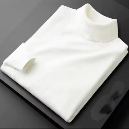 بلوزة جولف قبة عالية للجنسين لون أبيض