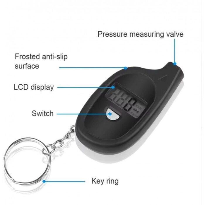 ⁦مقياس رقمي عالي الدقة لضغط إطارات السيارات – شاشة LCD لقياس ضغط الهواء بدقة وسهولة⁩ - الصورة ⁦7⁩