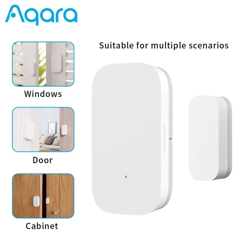 ⁦مستشعر حركة لاسلكي ذكي للأبواب والنوافذ- يتكون من قطعتين- مرفق معه لزقة لتثبيته في أي مكان - يعمل من خلال تطبيق - ماركة Aqara - تحتاج إلى وحدة تحكم (Hub)⁩ - الصورة ⁦1⁩
