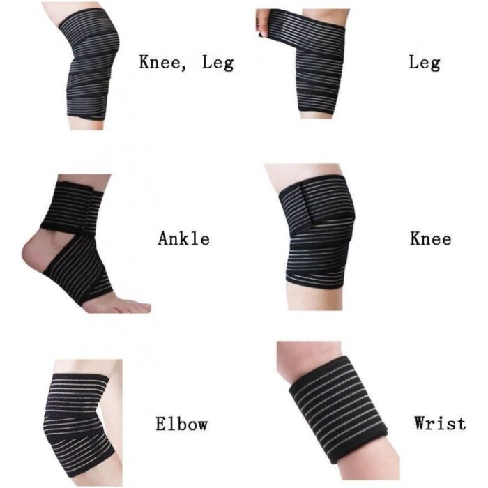 ⁦مشد ركبة مطاطي مرن – دعم وحماية للركبة، قابل للتعديل بطول 40 سم – لون أسود⁩ - الصورة ⁦5⁩