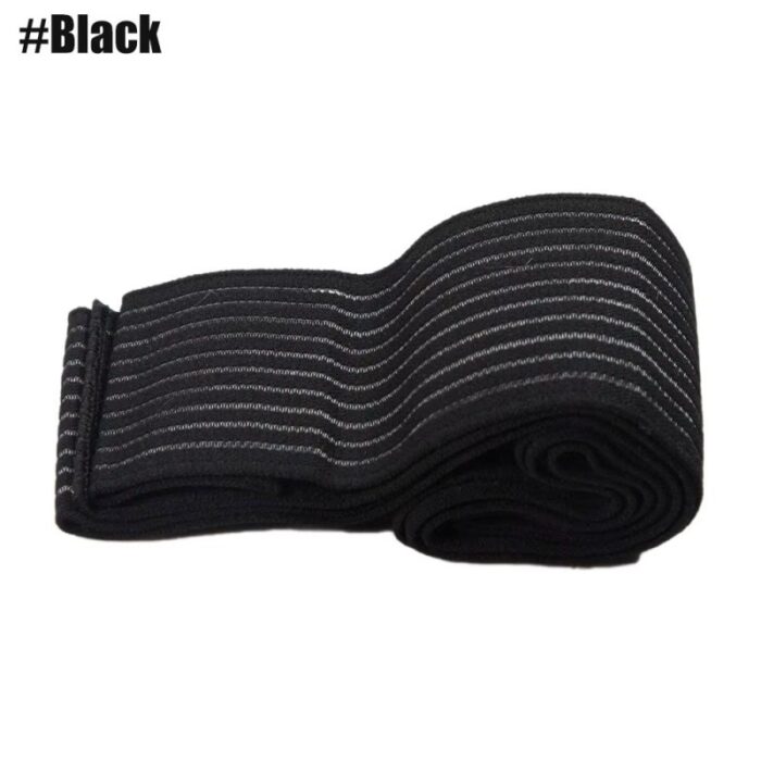 ⁦مشد ركبة مطاطي مرن – دعم وحماية للركبة، قابل للتعديل بطول 40 سم – لون أسود⁩ - الصورة ⁦6⁩