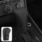 ⁦غطاء مقبض لناقل الحركة الاتوماتيكي في السيارة- مصنوع من الجلد ، يوفر قبضة مريحة ويمنع الانزلاق، مما يزيد من الأمان أثناء القيادة - لون أسود⁩ - الصورة ⁦4⁩