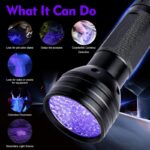 ⁦كشاف يدوي بالأشعة فوق البنفسجية (51 لمبة) يعمل بالبطارية، مثالي لفحص النقود والكشف عن البقع وآثار الحيوانات الأليفة غير المرئية.⁩ - الصورة ⁦6⁩