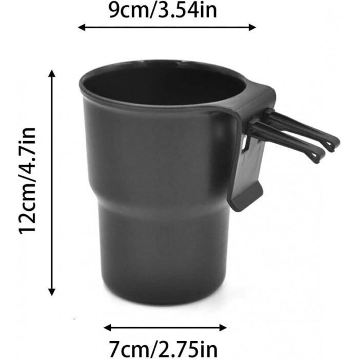 ⁦حامل أكواب للسيارة - يتم تعليقه على مكيف السيارة والابواب الجانبية- مصنوع من البلاستيك القوي - لون أسود⁩ - الصورة ⁦7⁩