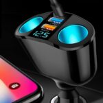 ⁦شاحن جوال مزدوج في السيارة - 2 منفذ USB و منفذ Type C مع شاشة عرض LCD - يدعم QC3.0 و2.4A لشحن أسرع وأكثر أماناً.⁩ - الصورة ⁦4⁩