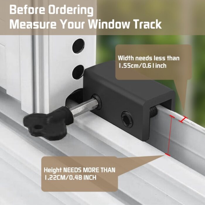 ⁦قفل أمان مع مفتاح للأبواب والنوافذ، سهل وسريع التركيب وقابل للتعديل، مثالي لنوافذ المنزل والمكتب.⁩ - الصورة ⁦2⁩