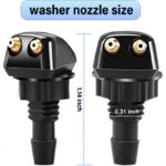 ⁦فوهة تنظيف الزجاج الأمامي عدد 2 - حجم صغير وسهل التركيب ، مناسب لمعظم السيارات.⁩ - الصورة ⁦5⁩