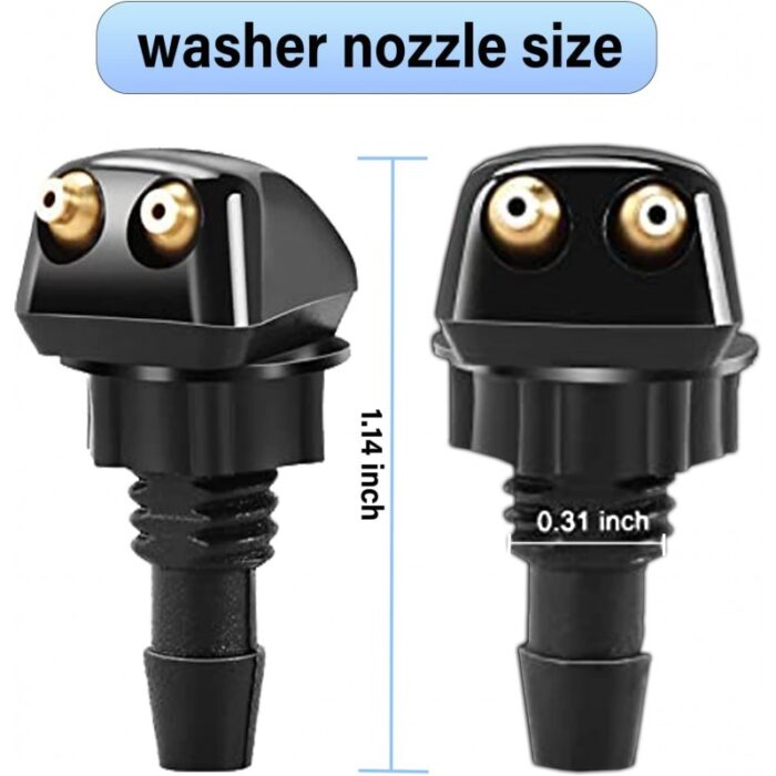 ⁦فوهة تنظيف الزجاج الأمامي عدد 2 - حجم صغير وسهل التركيب ، مناسب لمعظم السيارات.⁩ - الصورة ⁦5⁩