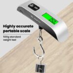 ⁦ميزان الكتروني رقمي محمول بشاشة LCD، يتحمل حتى 50 كجم، لقياس وزن الاغراض بدقة أثناء السفر بسهولة.⁩ - الصورة ⁦5⁩