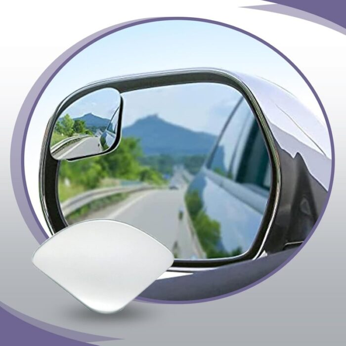 ⁦مراة مراية النقطة العمياء عدد 2– قابل للتعديل مع دوران 360°، رؤية واسعة وواضحة بزجاج محدب، تصميم شفاف بدون إطار، يناسب جميع السيارات بأمان وراحة.⁩ - الصورة ⁦2⁩