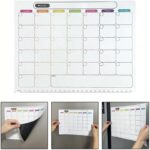 تقويم شهري مغناطيسي للثلاجة قابل للمسح مزود بمغناطيس قوي - يستخدم مع قلم سبورة جاف (غير مرفق) لسهولة الكتابة والمسح