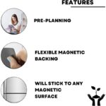 ⁦تقويم شهري مغناطيسي للثلاجة قابل للمسح مزود بمغناطيس قوي - يستخدم مع قلم سبورة جاف (غير مرفق) لسهولة الكتابة والمسح⁩ - الصورة ⁦3⁩