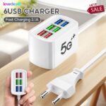 ⁦قاعدة شحن للجوال بـ 6 مداخل USB بقدرة 5 فولت/3.1 أمبير، يعمل بمدخل طاقة 220 فولت، يوفر شحنا آمنًا للأجهزة المختلفة⁩ - الصورة ⁦2⁩