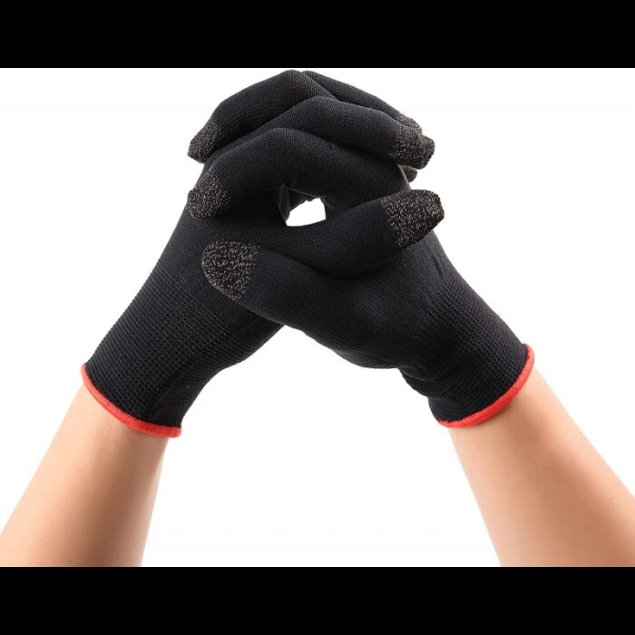 ⁦كفوف لعبة الببجي زوج كفوف لون أسود⁩ - الصورة ⁦2⁩