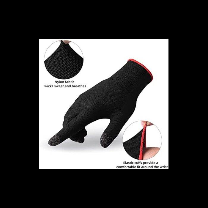 ⁦كفوف لعبة الببجي زوج كفوف لون أسود⁩ - الصورة ⁦3⁩