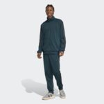⁦adidas Mens' Basic 3-Stripes Tricot Track Suit - Green⁩ - الصورة ⁦4⁩