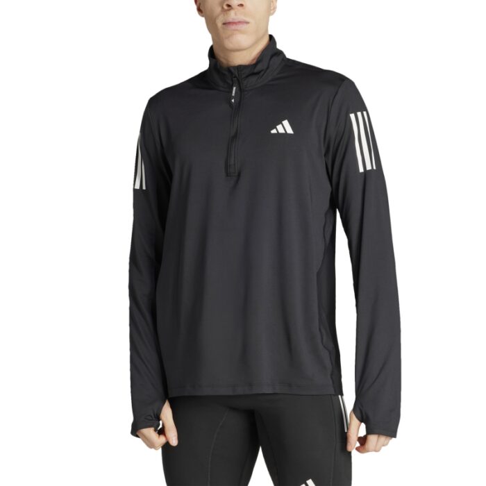 ⁦adidas Men's Own the Run Half-Zip Jacket - Black⁩ - الصورة ⁦3⁩