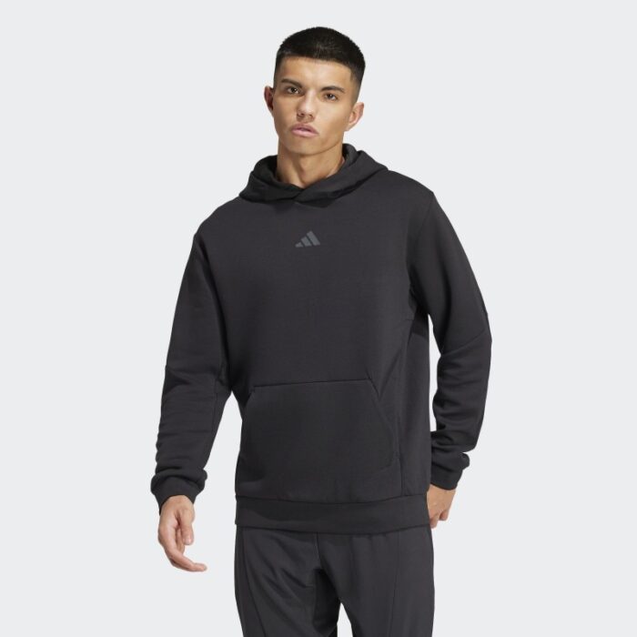 ⁦adidas Men's Designed for Training Hoodie - Black⁩ - الصورة ⁦2⁩