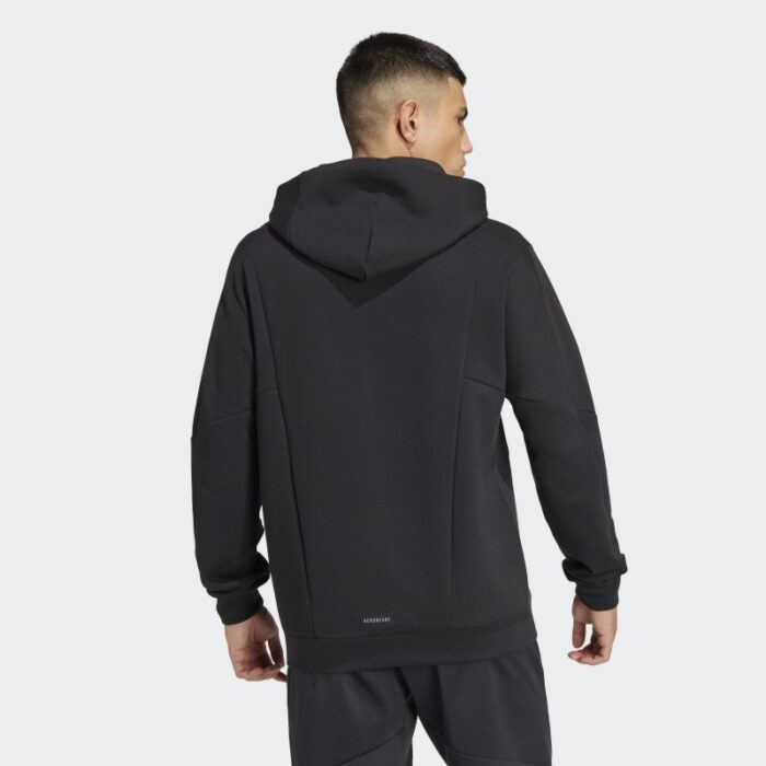 ⁦adidas Men's Designed for Training Hoodie - Black⁩ - الصورة ⁦4⁩