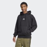 ⁦adidas Men's Essentials Feelcozy Fleece Hoodie - Black⁩ - الصورة ⁦3⁩