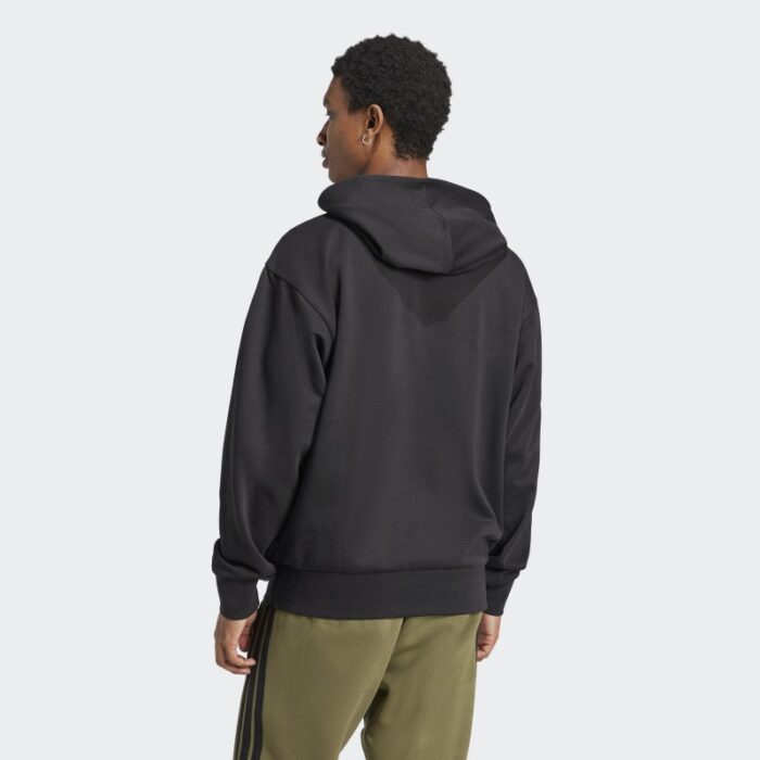 ⁦adidas Men's Essentials Feelcozy Fleece Hoodie - Black⁩ - الصورة ⁦4⁩