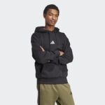 ⁦adidas Men's Essentials Feelcozy Fleece Hoodie - Black⁩ - الصورة ⁦5⁩