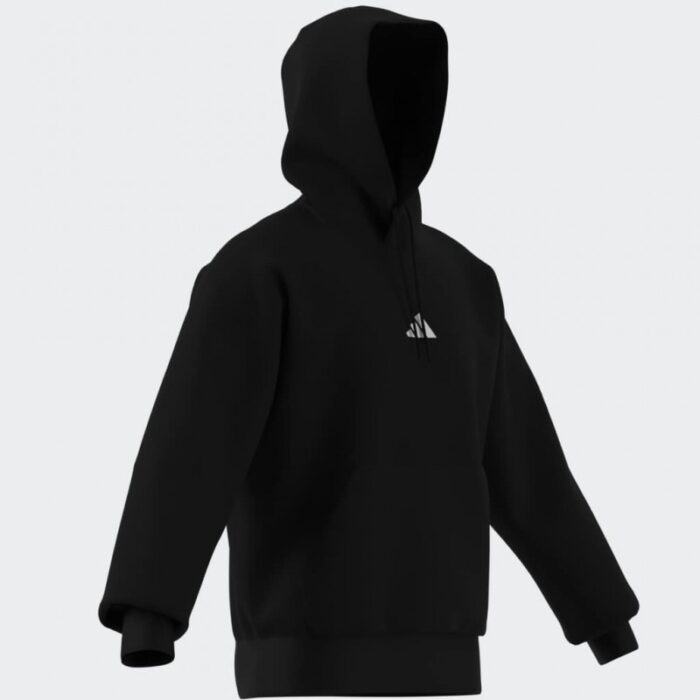 ⁦adidas Men's Essentials Feelcozy Fleece Hoodie - Black⁩ - الصورة ⁦9⁩