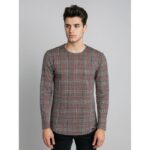 بلوزة كم طويل مخططة للرجال لون ملونة