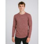 بلوزة كم طويل للرجال لون أحمر