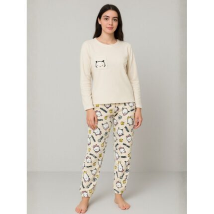 بيجامة فرو للصبايا لون أبيض